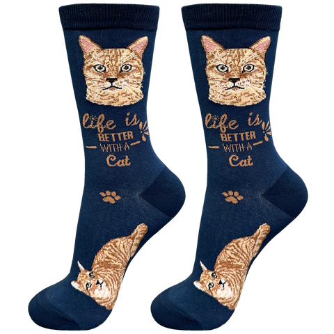 Life is Better Socks: Tabby Orange