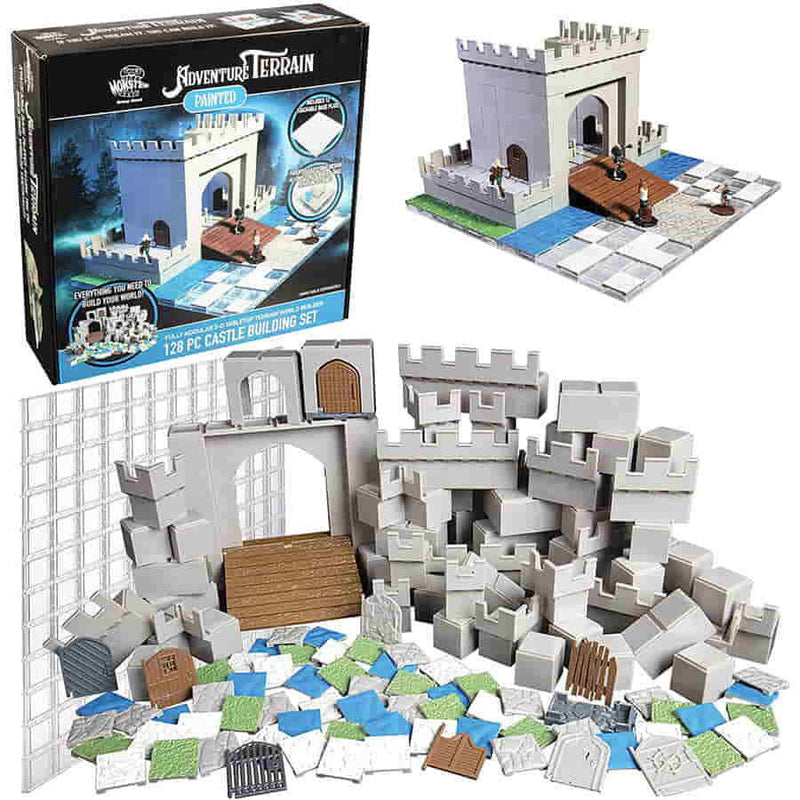 Monster Adventure Terrain: Painted Castle Expansino Set with Baseplate (128pc)