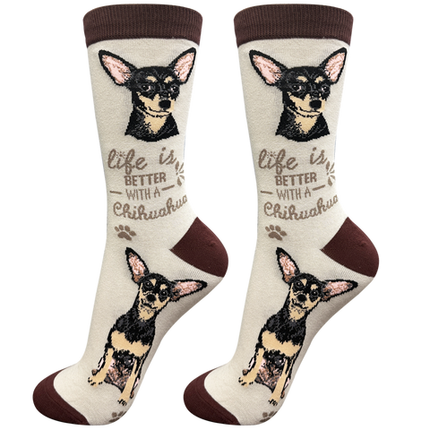Life is Better Socks: Chihuahua Black