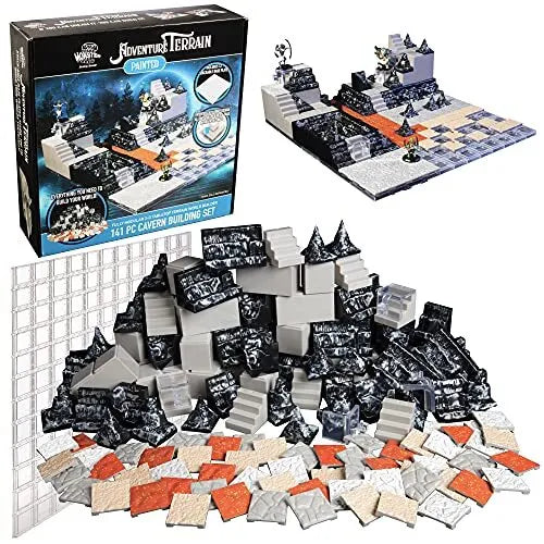 Monster Adventure Terrain: Painted Cavern Expansion Set with Baseplate (141pc)