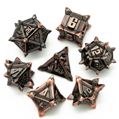 Foam Brain Games: Warrior's Flail: Metal RPG Dice Set: Copper