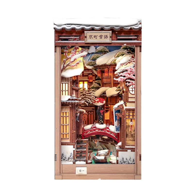 Hands Craft: 3D Wooden Puzzle: DIY Book Nook: Kyoto Snow Whisper