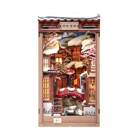 Hands Craft: 3D Wooden Puzzle: DIY Book Nook: Kyoto Snow Whisper