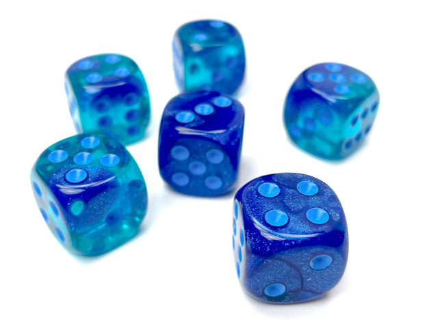 Chessex Gemini: 16MM D6 Blue-Blue/Light (12)