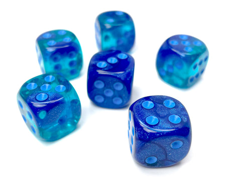 Chessex Gemini: 16MM D6 Blue-Blue/Light (12)