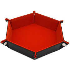 Folding Reversible Hexagonal Dice Tray (Red)