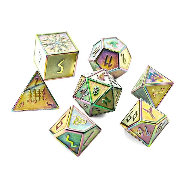 Norse Foundry 7 Die Metal RPG Dice Set: Yggdrasil