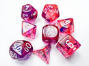 Chessex Lab Dice Nebula: Black light special/White 7 Dice Set