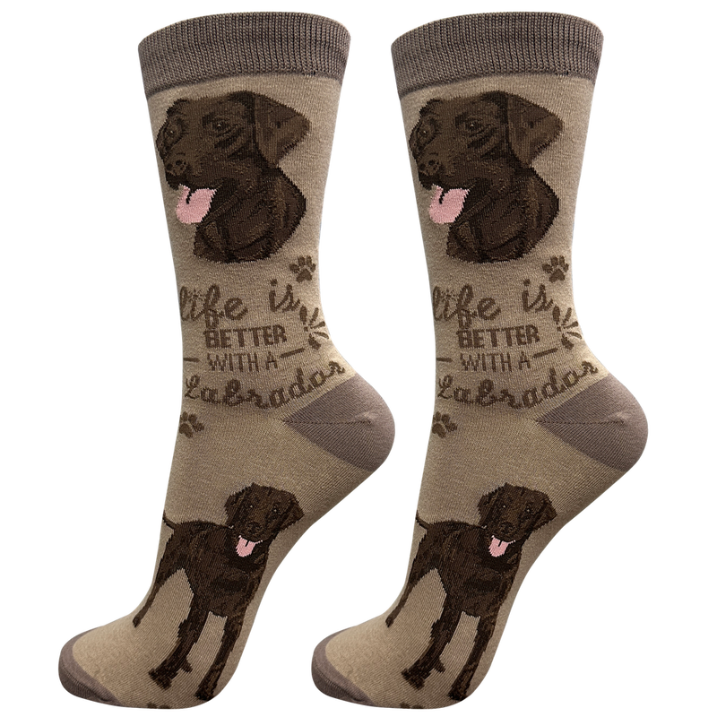 Life is Better Socks: Labrador Chocolate