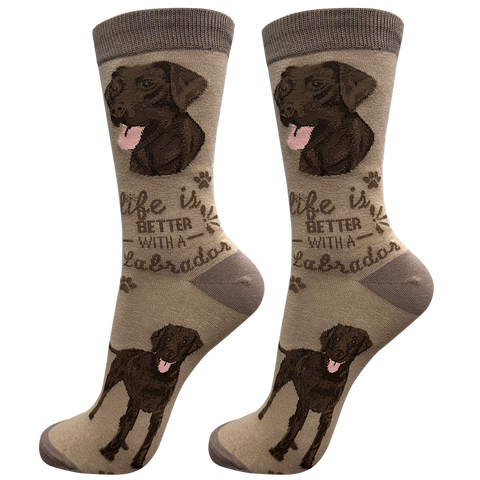 Life is Better Socks: Labrador Chocolate