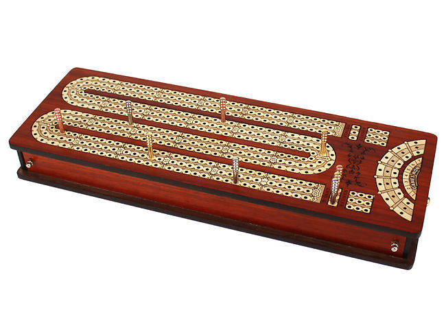 Cribbage: Three-Player Slide-Top Walnut with Cards