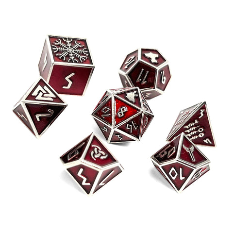 Norse Foundry 7 Die Metal RPG Dice Set: Vampire Blood