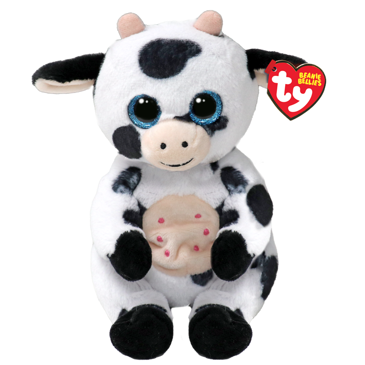 TY: Beanie Bellies: Small: Herdly (Black and White Cow)
