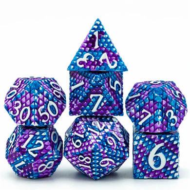 Foam Brain Games: Metal RPG Dice Set: Dragon Scale: Ice