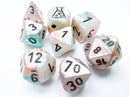 Chessex Lab Dice Lustrous: Sea Shell/Black 7 Dice Set