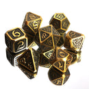 Die Hard Dice 7 Die Metal Dice Set: Drakona Eldric Electrum