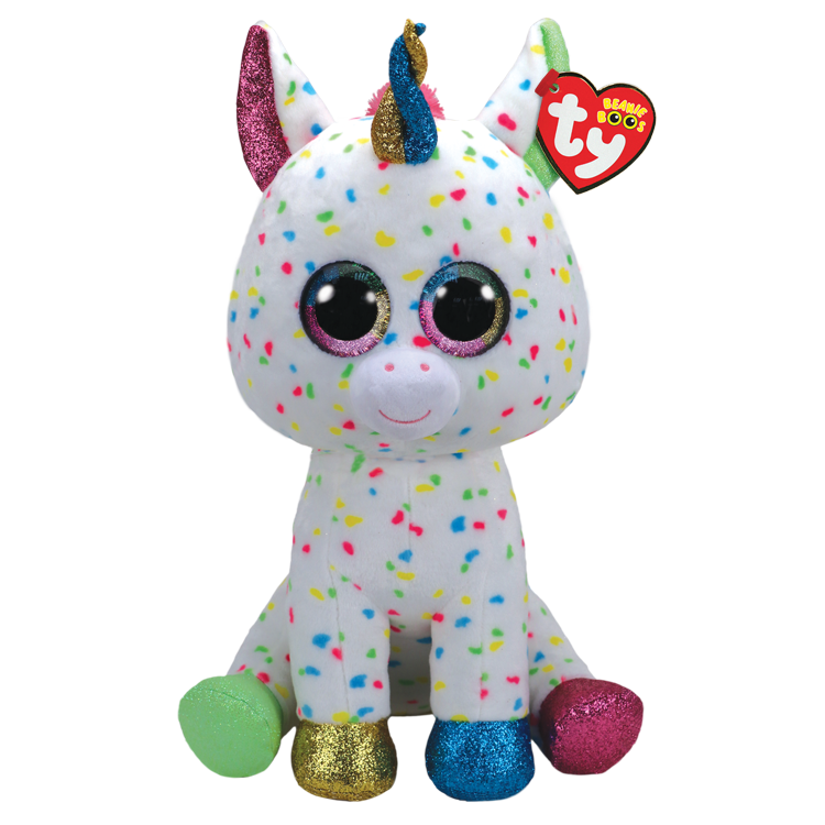 TY: Beanie Boos: Large: Harmonie (Multicolor Unicorn)