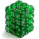 Chessex Translucent: 12MM D6 Green/White (36)