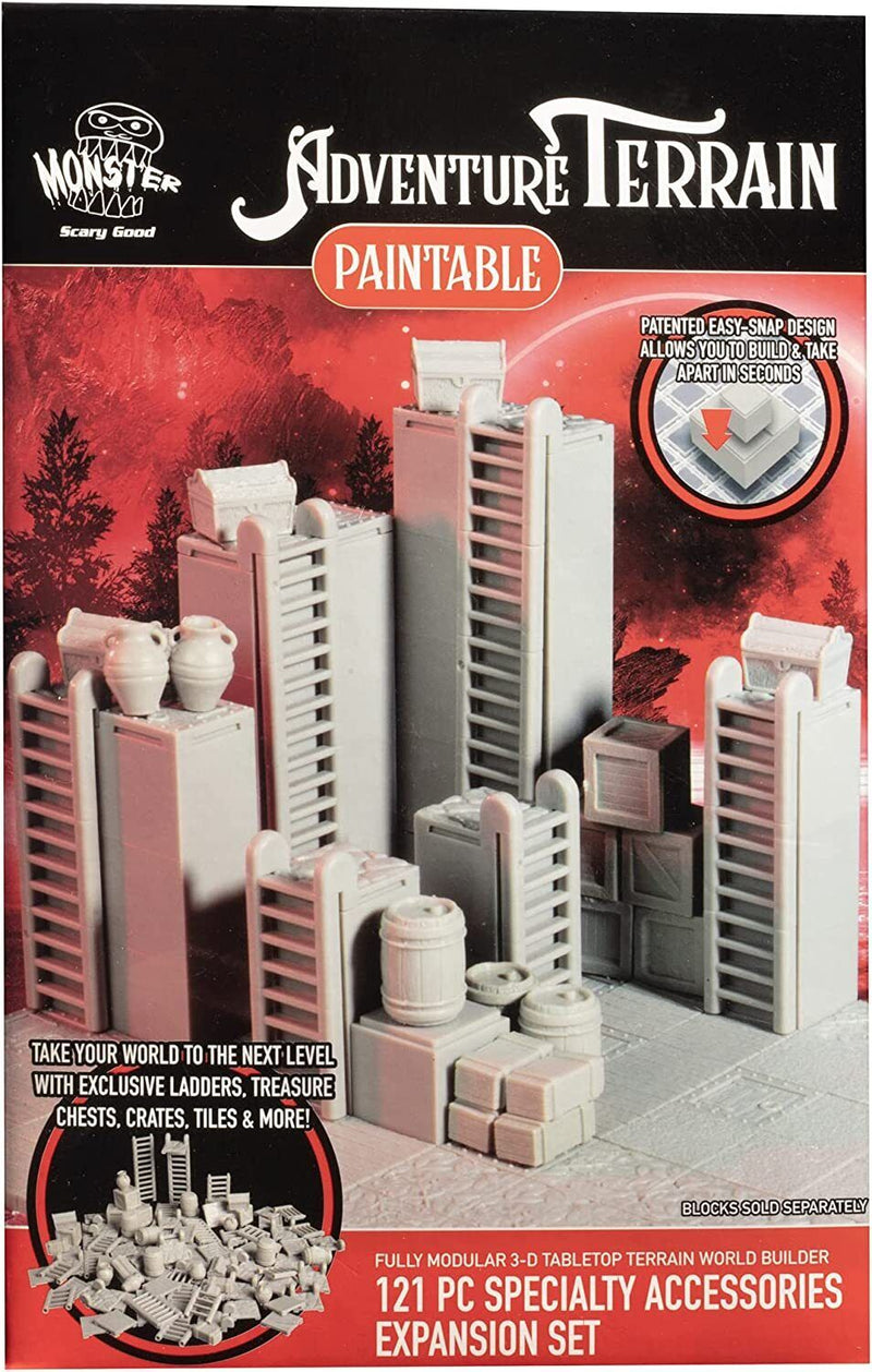 Monster Adventure Terrain: Paintable Specialty Accessories and Tiles Expansion Set (121pc)