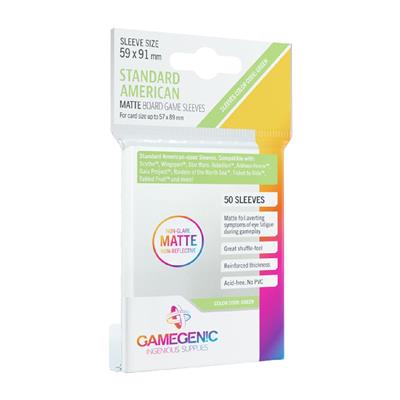 Gamegenic - Standard American Board Game Sleeves 59 x 91 mm (Matte)
