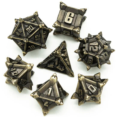 Foam Brain Games: Warrior's Flail: Metal RPG Dice Set: Bronze