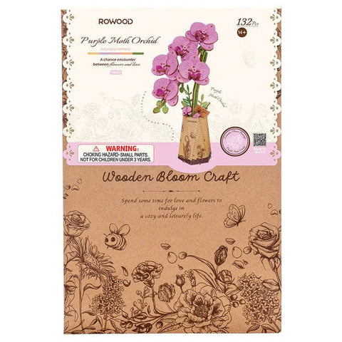 Wooden Bloom Craft - Purple Moth Orchid
