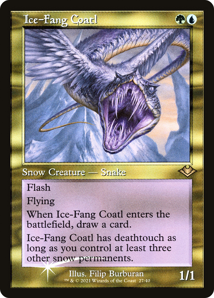 Ice-Fang Coatl (Retro Frame) (MH1-027) - Modern Horizons 1 Timeshifts Etched Foil