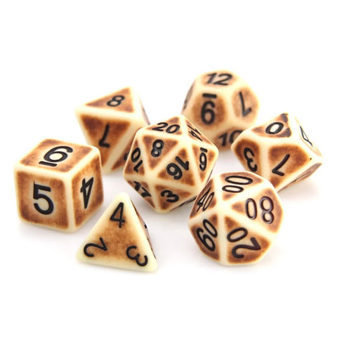 Die Hard Dice 7 Die RPG Dice Set: Bone Ancient