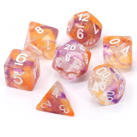 Die Hard Dice 7 Die RPG Dice Set: Arcane Fire