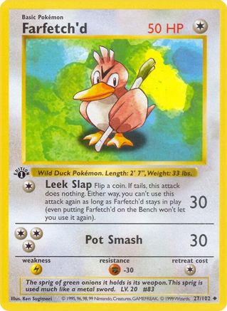 Farfetch'd 027  - Unlimited Base Set Shadowless - Uncommon