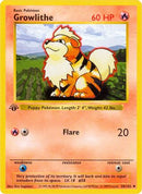 Growlithe 028  - 1st Edition Base Set Shadowless - Uncommon