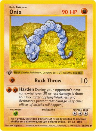 Onix 056  - Unlimited Base Set Shadowless - Common