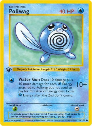 Poliwag 059  - Unlimited Base Set Shadowless - Common