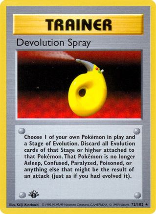Devolution Spray/102  - Unlimited Base Set Shadowless - Rare