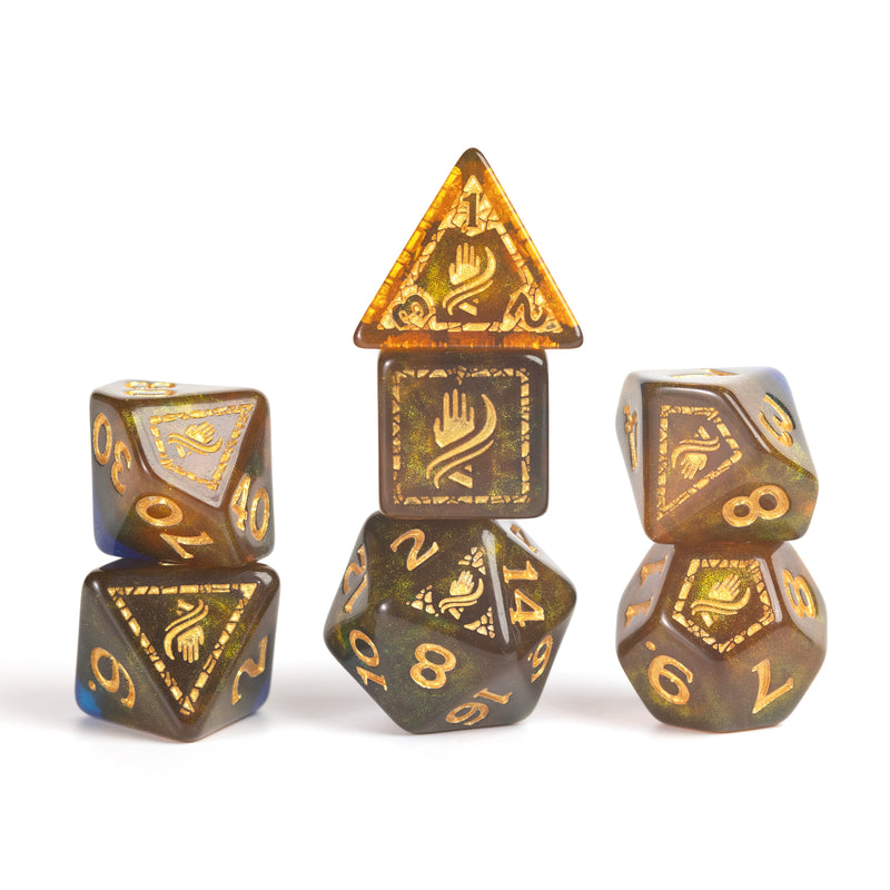 Sirius Dice: Dungeons & Dragons: Adventure Dice: Monk Blue/Gold