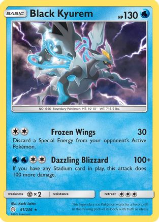 Black Kyurem 061/236  - Holofoil SM  Cosmic Eclipse - Holo Rare