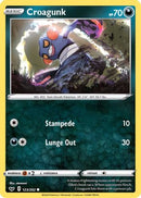 Croagunk 123  - Reverse Holofoil SWSH01 Sword & Shield Base Set - Common