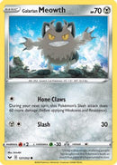 Galarian Meowth 127  - Reverse Holofoil SWSH01 Sword & Shield Base Set - Common