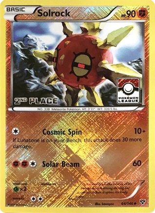 Solrock - 64/146 (Pokemon League) [2nd Place]/146  - Reverse Holofoil League & Championship Cards - Promo