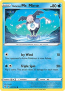 Galarian Mr. Mime 037  - Reverse Holofoil SWSH02 Rebel Clash - Common