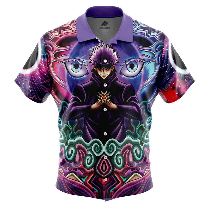 Hawaiian Shirt: Anime: JJK: Gojo Infinity Purple: L