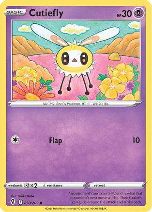 Cutiefly 078  SWSH07 Evolving Skies - Common