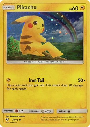 Pikachu (28/73) (Cosmos Holo) [Sun & Moon: Shining Legends]