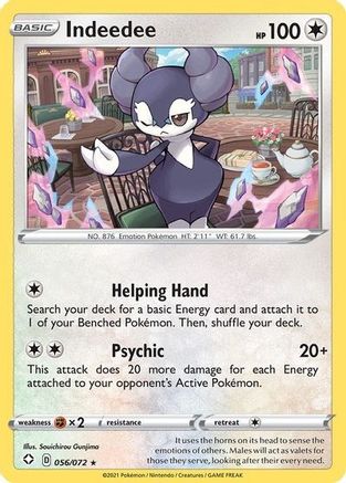 Indeedee (056/072) (Theme Deck Exclusive) [Sword & Shield: Shining Fates]