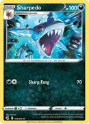 Sharpedo 163  - Reverse Holofoil SWSH08 Fusion Strike - Uncommon