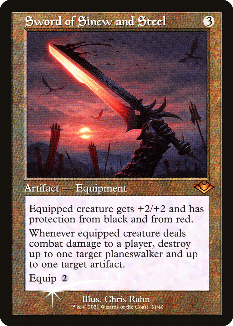Sword of Sinew and Steel (Retro Frame) (MH1-031) - Modern Horizons 1 Timeshifts Etched Foil