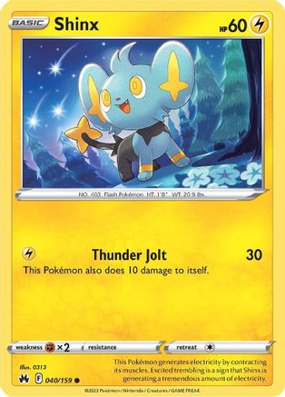 Shinx (40) (40) 040  - Reverse Holofoil Crown Zenith - Common