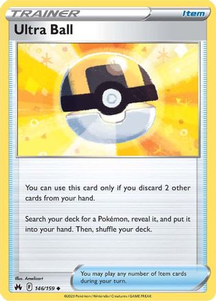 Ultra Ball 146  - Reverse Holofoil Crown Zenith - Uncommon
