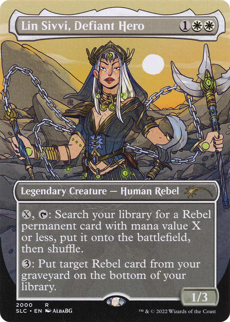 Lin Sivvi, Defiant Hero (Borderless) [Secret Lair Countdown Kit]