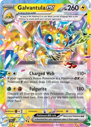 Galvantula ex 051/142  - Holofoil SV07 Stellar Crown - Double Rare